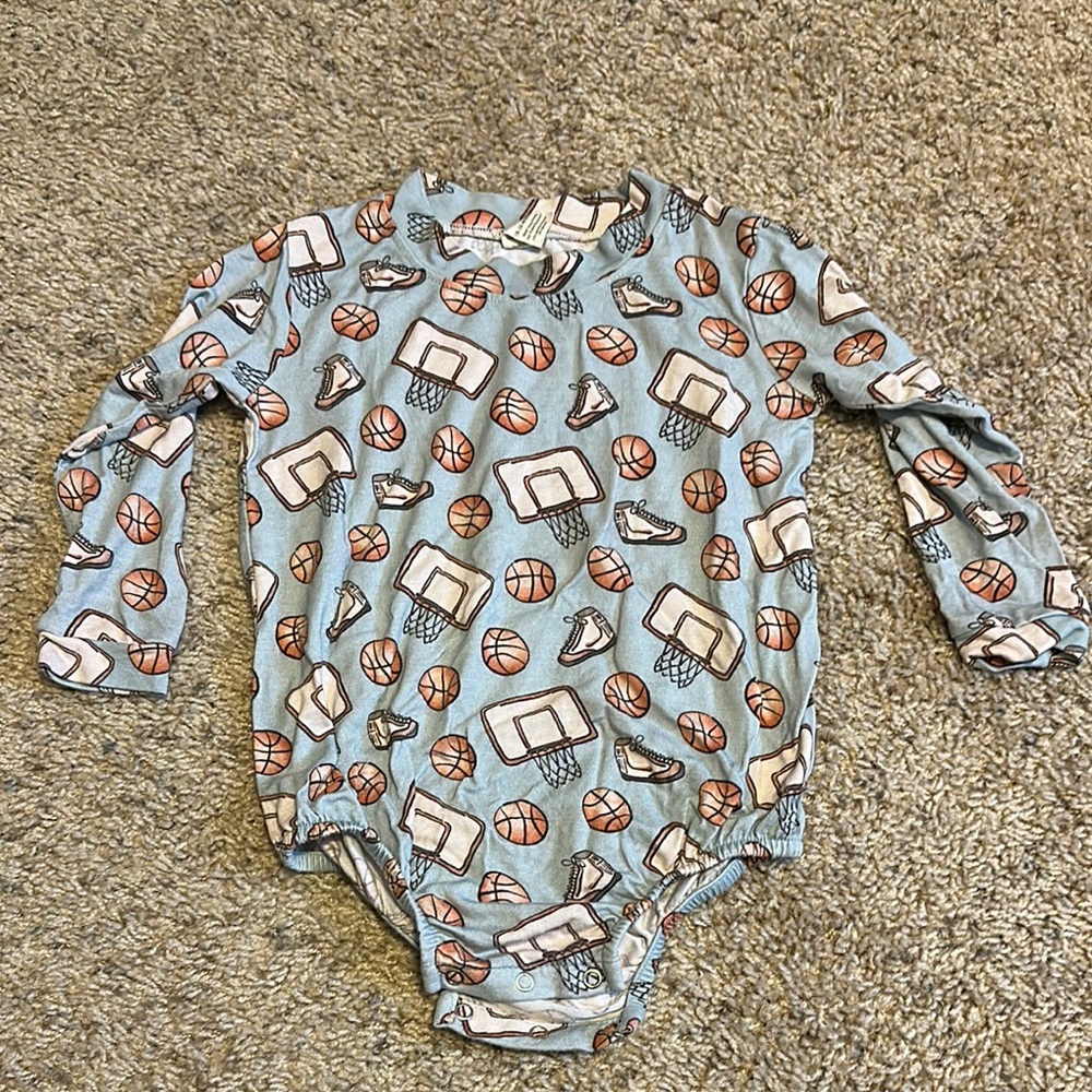 Basketball larkspur bamboo bubble onsie